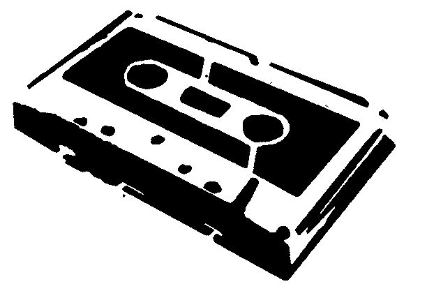 a black and white drawing of an old school cassette player