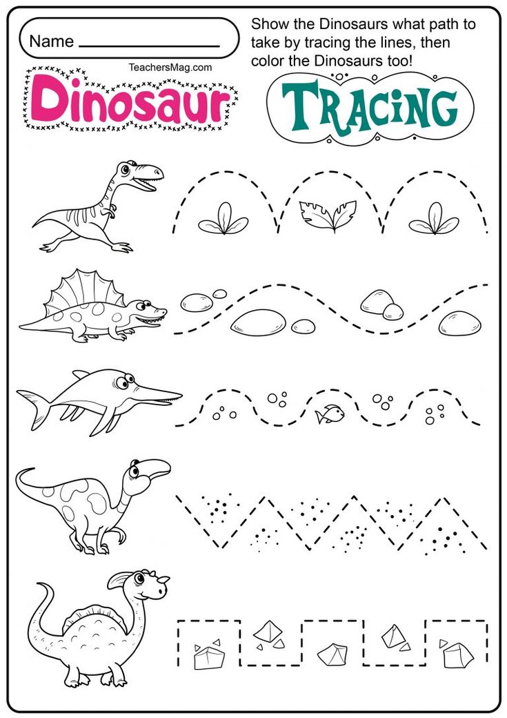 the dinosaur tracer worksheet for children to learn how to write and draw