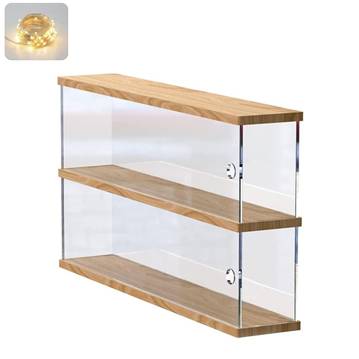 PRICES MAY VARY. 【Clear Showcase】Features 2-Tiers case and a side-hung door on each layer. Firm to stackable. 【Material & Dimension】Made of Premium Acrylic Perspex and Wood Composites. Each Layer (Internal): 14.76" x 3.15" x4.53" (37.5 x 8 x 11.5cm) 【Easy to Assemble】Acrylic Display case is easy to assemble. No glue needed. Not loose. LED lamp beads included. 【Design】 Keep the collection dust-free, reduce sunlight and ultraviolet radiation, and delay plastic aging. 【Versatile Organizer Rack】Perfect for storing any action toys, mini pop figures, vinyl figure, dolls, small rock stone and more. ⭐This crystal clear display case is a great showcase for your collection. Display and show off your favorite collectibles such as miniature figurines, funko pops, trinkets and so on. 

 SIZE: 
 Overall Display Shelves For Collectables Bathroom, Shelf Room Divider Pill, Acrylic Shelf Bookcase, Giftcard Shelf, Glass Wall Shelves Display, Acrilyc Shelf, Display Shelves For Lego Sets, Lego Set Display Case, Clear Box Shelf