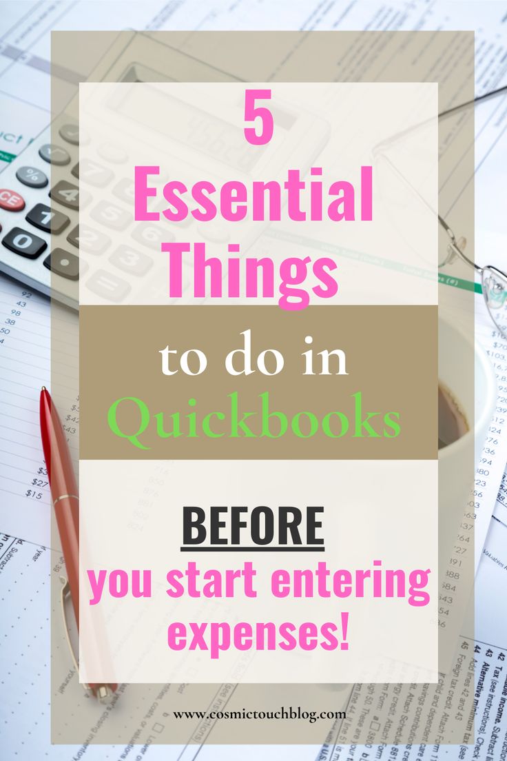 a cup of coffee on top of a desk with the words 5 essential things to do in quickbooks before you start entering exercises