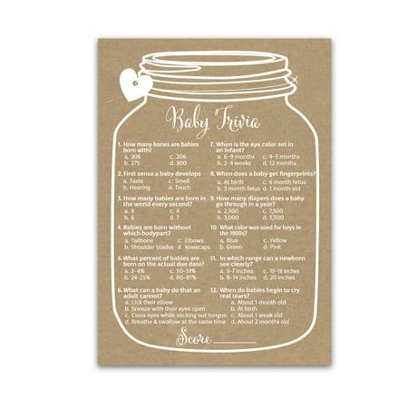 a mason jar with instructions for baby names on it and a heart hanging from the top