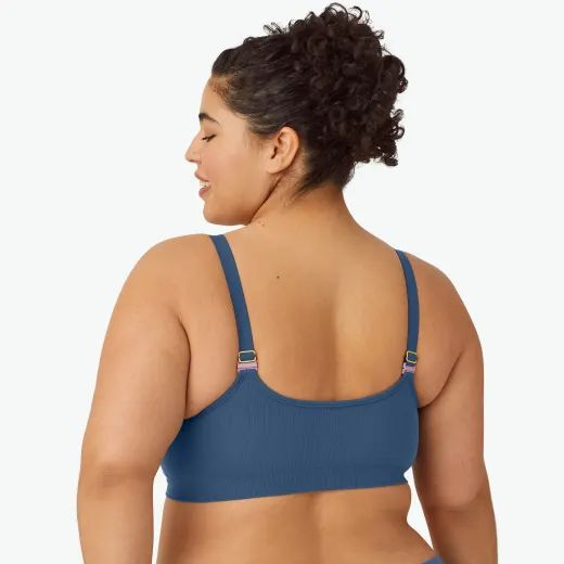 Women's Ribbed Seamless Bralette – Bombas Solid Color Seamless Low-cut Bra, Solid Color Low-cut Seamless Bra, Seamless Nursing Bra For Loungewear, Seamless Solid Color Bra For Loungewear, Solid Color Seamless Nursing Bra For Loungewear, Solid Seamless Nursing Bra For Loungewear, Loungewear Bra With Seamless Construction, Seamless Underwire Bra For Loungewear, Supportive No-show Seamless Bra