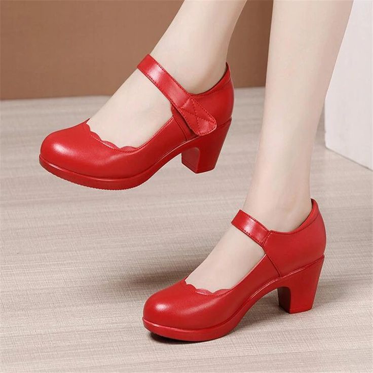 Rossy Women's Classic Platform Pumps Shoes | Ultrasellershoes.com – Ultra Seller Shoes Spring Court Shoes With Rubber Sole And Square Toe, Spring Faux Leather Court Shoes With Round Toe, Retro Round Toe Heels In Faux Leather, Retro Round Toe Court Shoes For Spring, Retro Round Toe Leather Shoes For Spring, Retro Leather Shoes With Round Toe For Spring, Spring Court Shoes With Reinforced Heel And Round Toe, Spring Leather Shoes With Reinforced Block Heel, Red Leather Shoes With Round Toe For Spring