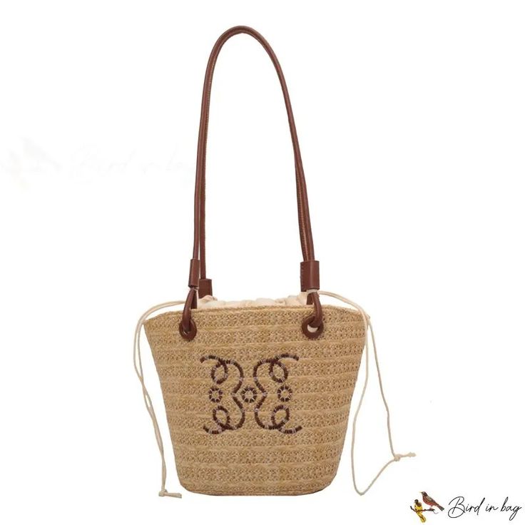 Bird in Bag - Underarm bags female new fashion straw bag casual shoulder bucket bag Trendy Bucket Beach Bag For Shopping, Trendy Woven Bucket Bag, Trendy Woven Bucket Shoulder Bag, Trendy Woven Basket Shoulder Bag, Trendy Summer Bucket Shoulder Bag, Beige Large Capacity Basket Shoulder Bag, Trendy Beige Basket Shoulder Bag, Beach Season Bucket Hobo Bag With Large Capacity, Bucket Hobo Bag With Large Capacity For Beach Season