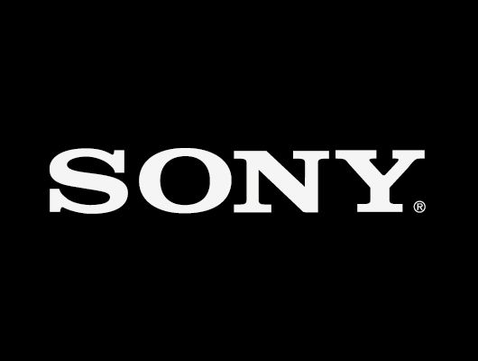 the sony logo is shown in white on a black background and it appears to be dark