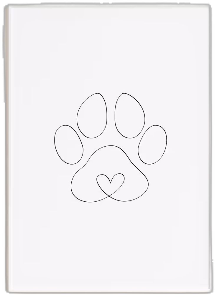 an animal's paw with a heart drawn on it