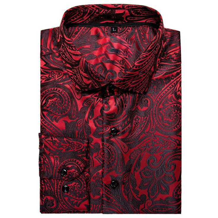 This is the perfect shirt for any man who wants to look stylish and sophisticated. The paisley print is elegant and timeless, and the shirt fits comfortably and looks great on anyone. Whether you're dressing up for a special event or just want to feel your best, this is the shirt for you. Handmade 100% Silk Paisley Dry Clean Only - 30-DAY MONEY-BACK GUARANTEE - Try it! If you don't love it, send it back. We offer free shipping on returns and exchanges. Take your time! You've got 30 days to decid Formal Long Sleeve Paisley Print Shirt, Elegant Long Sleeve Shirt With Paisley Print, Elegant Floral Print Shirt For Party, Elegant Floral Print Party Shirt, Formal Fitted Shirt With Paisley Print, Formal Fitted Patterned Shirt, Elegant Summer Shirt With Paisley Print, Elegant Fitted Patterned Top, Elegant Patterned Shirt With Paisley Print