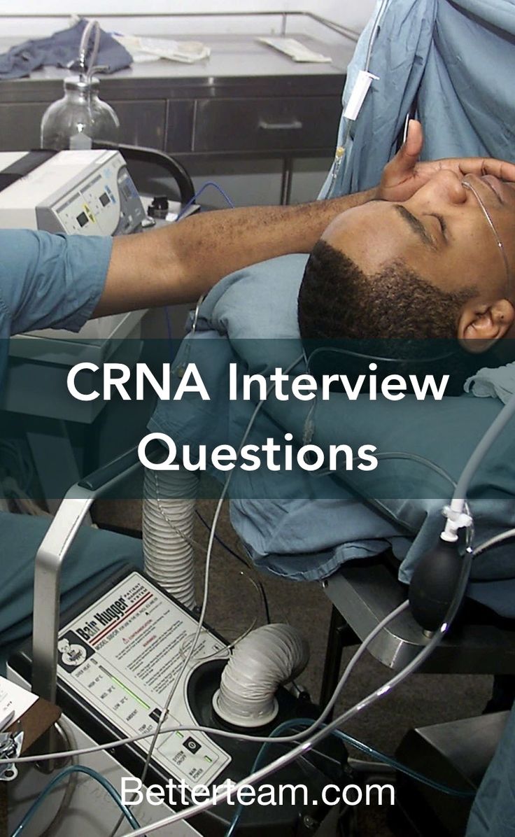 a man laying in a hospital bed with headphones on his ears and the words nurse anesthetist interview questions