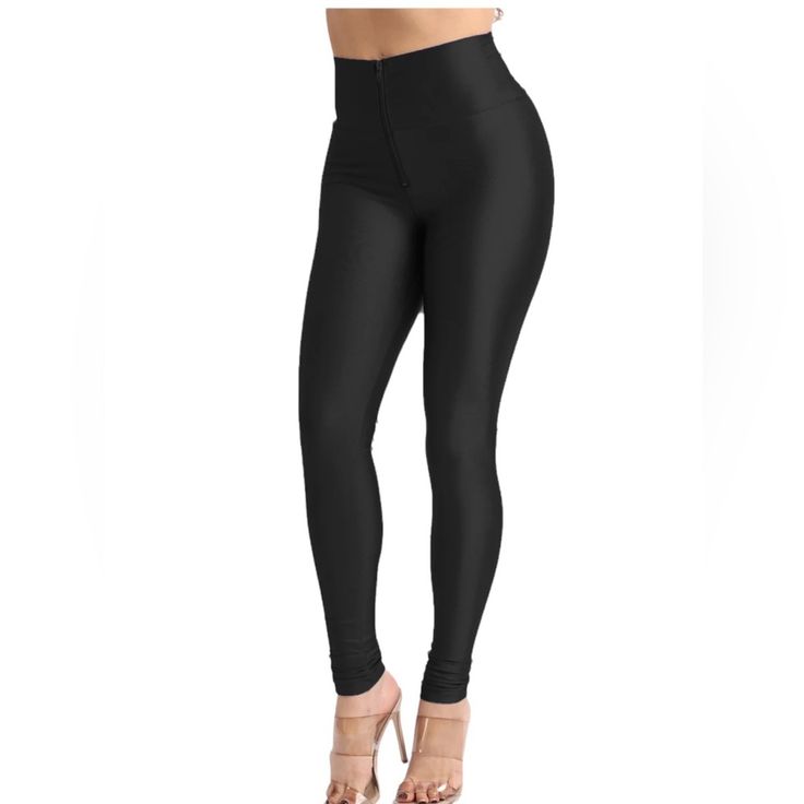 Leggings Stretch Skinny Shiny Active Zipper Front Yoga Club Party Daily Sports High Waisted Tights Versace Leggings, Pink Lululemon Leggings, Rita Ora Adidas, Calvin Klein Leggings, High Waisted Tights, Yoga Club, Womens Black Pants, Activewear Print, Lululemon Align Leggings