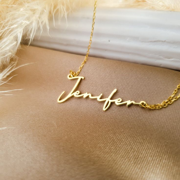 Cursive Name Necklace is a dainty piece of jewelry best gift idea for wife, bff, bestie or anyone who you cared. Cute dainty minimal design name neckalce is made for any occasion like anniversary, birthday, or a special day for you. Gold Filled and Sterling Silver option is here for you. Also you can personalize it with your zodiac symbol. * Handmade High quality 925 STERLING SILVER unique handcrafted for you * Free gift package TECHNICAL INFORMATION * Chain length Options: 16,18,20,22,24 inches Valentine's Day Gift For Her - Name Necklace, Customized Dainty Necklace As A Gift For Her, Custom Name Necklace For Valentine's Day Gift, Minimalist Name Necklaces For Wedding, Minimalist Necklaces With Names For Wedding, Dainty Nameplate Necklace For Her, Signature Jewelry With Name For Gift, Signature Nameplate Necklace As Gift, Engraved Name Necklace As A Gift