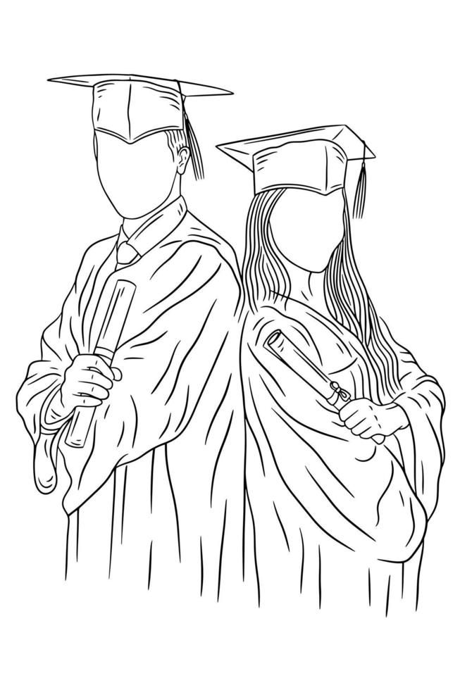 two people in graduation gowns, one holding a diploma