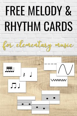 the free melody and rhythm cards for elementary music