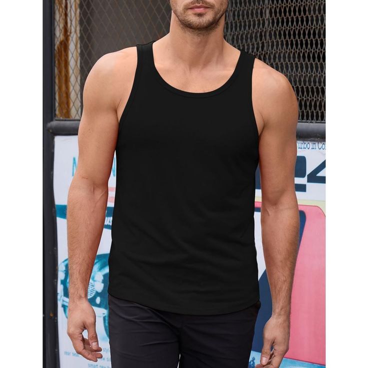 This sleeveless muscle T-shirt is breathable, cool and comfortable, suitable for various fitness activities. It is a necessary gym clothes for men's wardrobe.This sleeveless muscle T-shirt is breathable, cool and comfortable, suitable for various fitness activities. It is a necessary gym clothes for men's wardrobe. Lightweight & Quick-drying Fabric: Comfortable, cool, breathable, skin-friendly, elastic, good drapability, and low shrinkage.Lightweight & Quick-drying Fabric:Sports & Leisure Design Tank Tops Workout, Sports Bra And Leggings, Summer Beach Outfit, Muscle T Shirts, Gym Clothes, Fitness Activities, Athletic Apparel, Men's Wardrobe, Workout Tank Tops