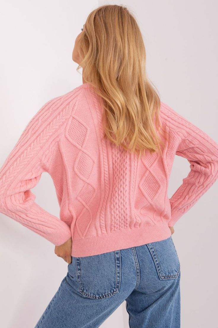 This women's sweater is perfect for everyday wear. Its variegated fabric texture gives it a unique look that stands out in a crowd. The sweater has a standard length and a round neckline, making it comfortable and easy to wear. It is an excellent choice for those who appreciate casual, casual style. Buttons on the front add character to the sweater and allow you to adjust the fit. You can wear it in many different ways to suit your individual style. It's a great option for colder days when you w Textured Sweater, Pink Cardigan, Cold Day, Individual Style, Suits You, Fabric Texture, Women's Sweater, Round Neckline, Casual Style