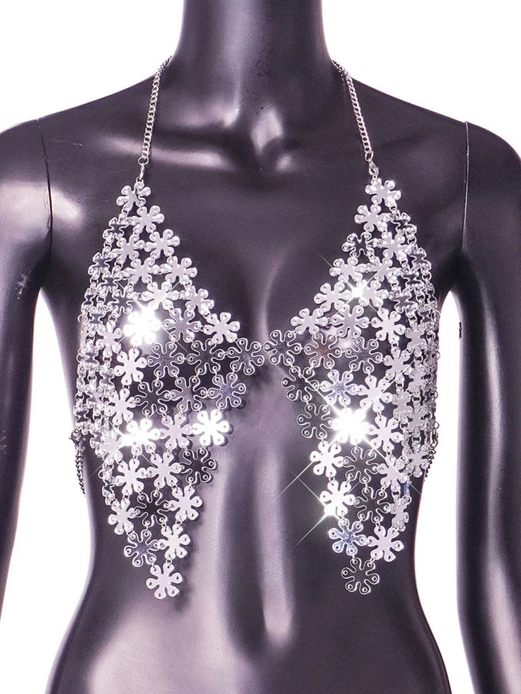 Metal sequin bra top Summer Party Bra With Built-in Support, Glitter Crop Top For Summer, Glitter Summer Crop Top, Summer Glitter Crop Top, Silver Sequined Crop Top For Club, Metallic Sequined Crop Top For Summer, Silver Fitted Bra For Party, Sequin Bra Top, Distressed Sweater Dress