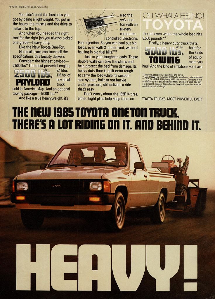 an advertisement for the new toyota one ton truck, featuring a flat bed and behind it