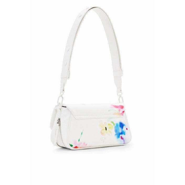 Brand: Desigual Gender: Women Type: Bags Season: Spring/Summer PRODUCT DETAIL • Color: white • Pattern: print • Fastening: with clip • Size (cm): 12.7x24.2x5.5 • Details: -shoulder bags COMPOSITION AND MATERIAL • Composition: -100% polyurethane White Baguette Bag With Detachable Strap For Travel, Trendy White Bag With Removable Pouch, Chic White Baguette Bag With Removable Pouch, Everyday White Baguette Bag, White Baguette Bag With Removable Pouch For Travel, White Baguette Bag With Removable Pouch, White Shoulder Baguette Bag With Removable Pouch, White Baguette Shoulder Bag With Removable Pouch, Trendy White Bags With Adjustable Strap