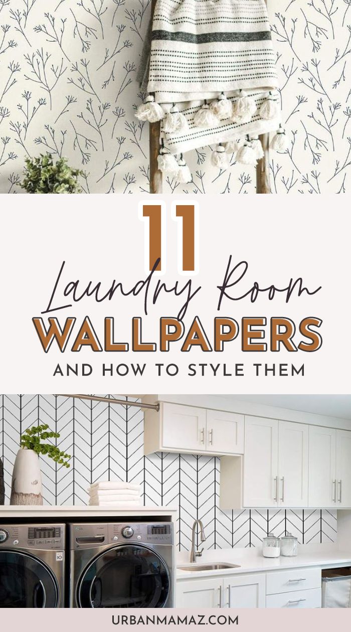 Best Laundry Room Wallpapers Modern Wallpaper Laundry Room, Laundry Room With Peel And Stick Wallpaper, Beadboard Wallpaper Laundry Room, Joanna Gaines Wallpaper Accent Wall, Bold Wallpaper Laundry Room, Small Laundry Room Accent Wall, Guest Bath Wallpaper Ideas, How To Use Wallpaper Accent Walls, Wallpaper Small Laundry Room