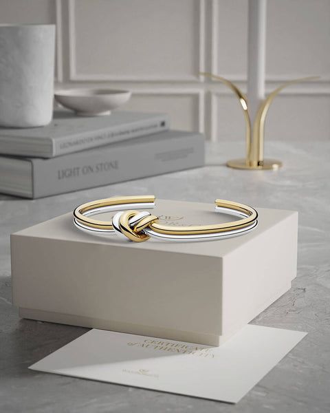 Dual Knot Bangle Polished | Waldor & Co. Bracelets Knot Bangle, Silver Gold, Knot, Fashion Inspo, Bangles, High Quality, Silver, Gold