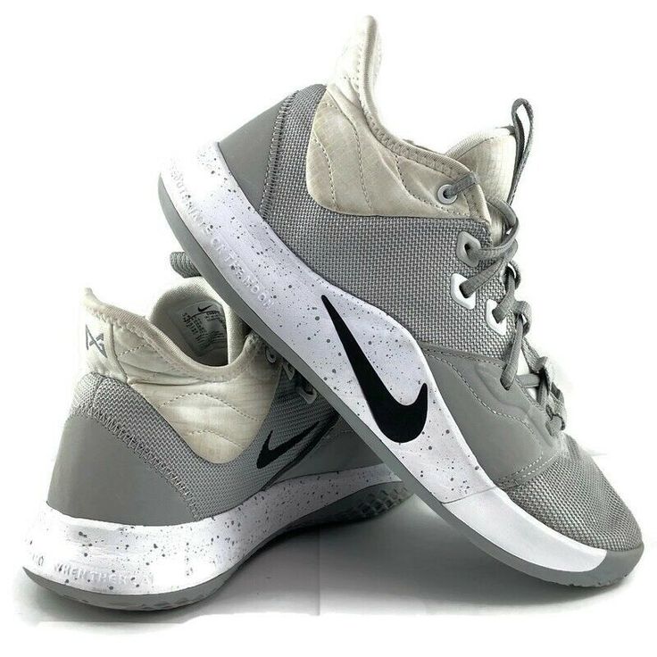 Nike Mens Pg 3 Basketball Shoes Gray Black CN9512-004 2019 Lace Up Mid Top 7.5 M Please note that there is a blemish, as seen in the photos. Color: Gray Size: 7.5 Brand: Nike Type: Athletic Style: Basketball Shoes Secondary Color: Black Shoe Width: M Sold as pictured. Thanks for looking! This listing was easily created using the SellHound Posting App! Gray Breathable Lace-up Basketball Shoes, Gray Cushioned Basketball Shoes For Light Sports, Gray Fade-resistant Basketball Shoes For Light Sports, Sports Basketball Shoes With Speckled Midsole And Round Toe, Sports Basketball Shoes With Speckled Midsole, Cushioned Lace-up Synthetic Basketball Shoes, Synthetic Lace-up Basketball Shoes With Cushioned Footbed, Gray Outdoor Basketball Shoes With Round Toe, Gray Mid-top Basketball Shoes With Cushioned Footbed