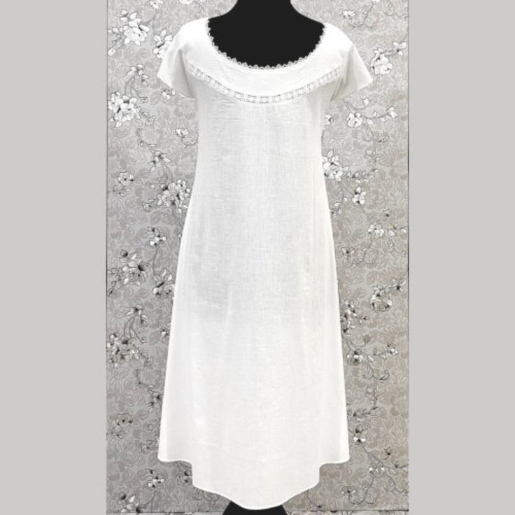 This Charming Vintage Victorian Nightgown Is Crafted From 100% White Cotton, Offering Both Comfort And A Touch Of Classic Elegance. Featuring Short Sleeves, It Blends Historical Style With Modern Convenience. The Soft, Breathable Fabric Is Perfect For A Restful Night’s Sleep, While Delicate Victorian Details Such As Lace Trims Or Embroidered Accents Add A Timeless Touch To White Lace Trim Sleepwear For Relaxation, Elegant Summer Dresses For Relaxation, Elegant Fitted Short Sleeve Sleepwear, Elegant Spring Dresses For Relaxation, Elegant Short Sleeve Nightgown For Loungewear, Elegant Short Sleeve Nightgown For Bedtime, Elegant Short Sleeve Sleepwear For Wedding Night, Elegant Nightgown With Lace Trim For Home, Elegant White Sleepwear For Relaxation