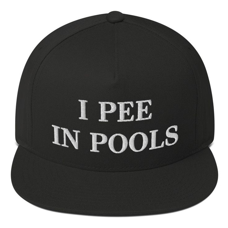 You are buying a beautiful Pee In Pools Snapback Cap hat with the Pee In Pools design embroidered onto it, making the perfect gift for anyone that loves Pee In Pools! The high-profile fit and a green undervisor make this cap a classic with an added pop of color. * 100% cotton twill * Structured  * Five panel  * High profile * Green undervisor * Sewn eyelets * Snapback closure Ja I Ty, Pools Design, How To Have Style, Silly Clothes, Silly Shirt, Funny Hats, Gag Gifts Funny, Embroidered Hat, Weird Shirts