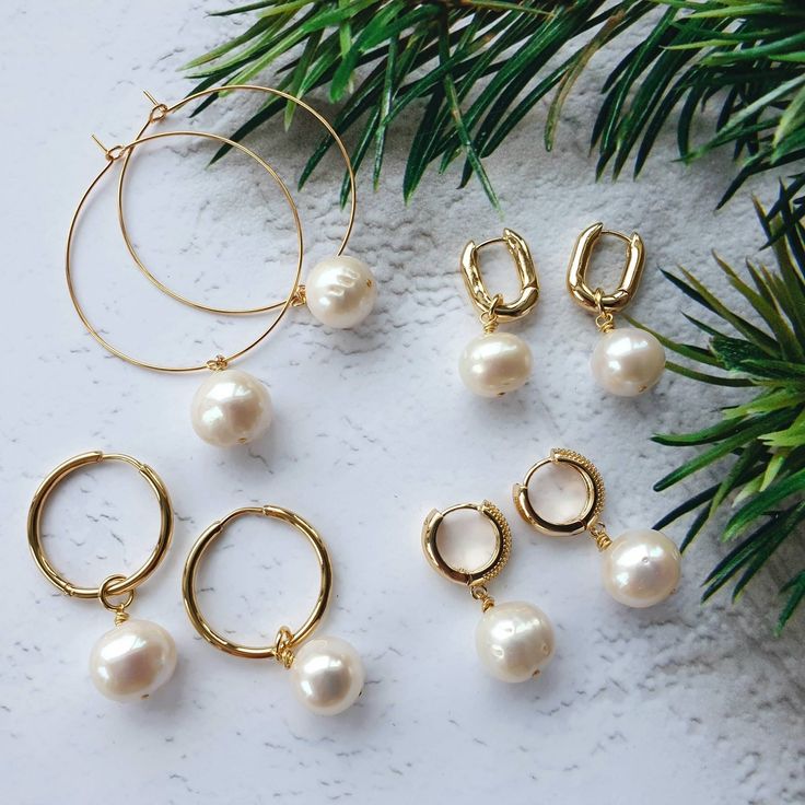 Baroque pearl earrings, pearl hoop earrings, pearl jewelry, wedding earrings, cubic zirconia hoops, bridal earrings, freshwater pearl earrings, pearl drop earrings, christmas gift, freshwater pearl hoops, bridesmaid gift The perfect earrings for all occasions! Classic and modern! I have used only high quality materials AA+ huge ~11-13mm White Freshwater potato Pearls ♥♥ IMPORTATNT♥♥ The earrings are made of natural freshwater pearls so each pearl is unique and different. Common defects: white sp Hoops With Pearl Earrings, Dangle Pearl Earrings Wedding, Baroque Pearls Jewelry, Earrings Pearl Drop, Freshwater Pearl Earrings, Baroque Pearl Earrings, Jewelry Care Instructions, Etsy Bridesmaid Gifts, Earrings Christmas