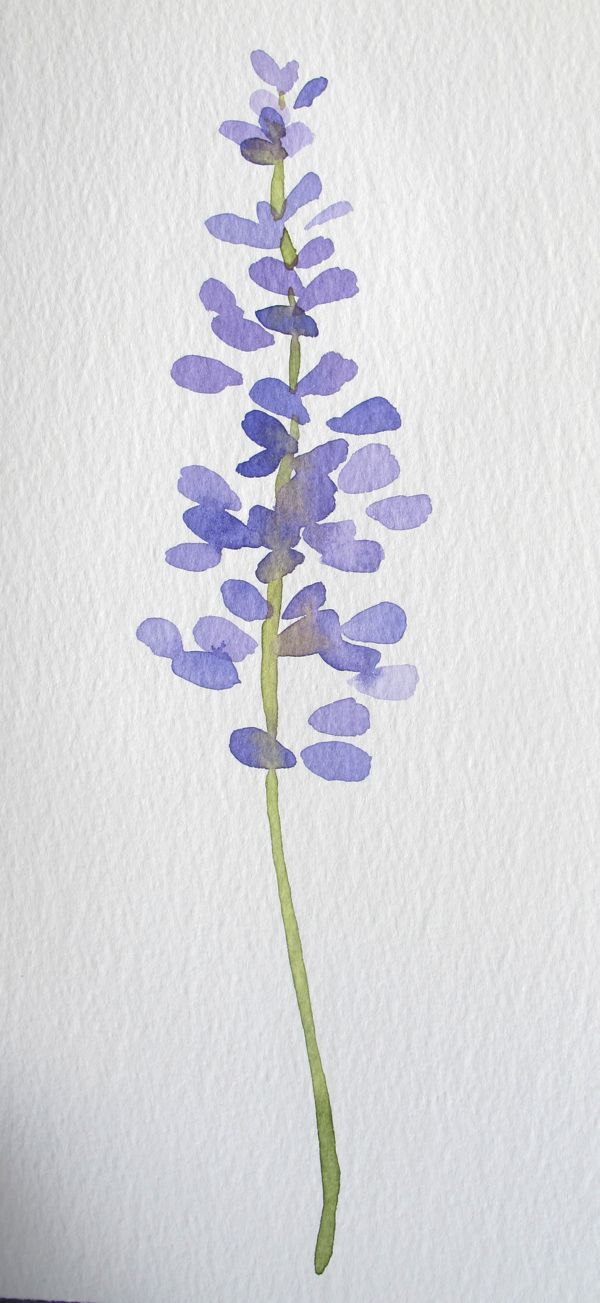 a watercolor painting of a purple flower