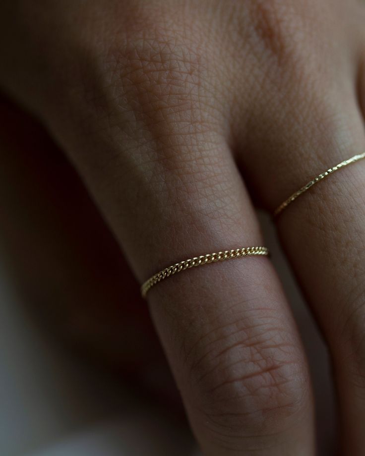 Barely there ring in 14k Gold Modern and timeless Dainty Curb Chain Ring * 1.2mm in thickness * Available in 14k yellow gold, white gold and rose gold Delicate 14k Gold Curb Chain Jewelry, Classic Stackable Chain Ring For Promise, Classic Stackable Chain Promise Ring, 14k Gold Dainty Curb Chain Jewelry, 14k Gold Chain Ring Tarnish Resistant, Minimalist Sterling Silver Chain Ring, Tarnish Resistant, Minimalist Sterling Silver Tarnish Resistant Chain Ring, Everyday Yellow Gold Adjustable Chain Ring, Classic Stackable Open Chain Ring