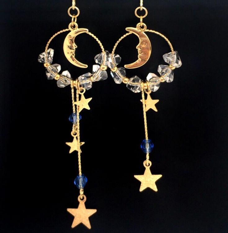 Product code: E005 "Shoot for the moon even if you miss, you'll land among the stars." -Brian Littrell- Dimensions:  (L)length 8.5cm, width 2.1cm. (R)length 7.3cm , width 2.1cm ❤️ As a thank you for your support , you will get a FREE gift when you purchase any 2 items ❤️ Free shipping within United Kingdom. Please bear in mind that photo may slightly different from actual item in terms of color due to the lighting during photo shooting or the monitor's display.  Message us for any inquiries. You Celestial Moon Earrings For Party, Celestial Moon Shape Party Earrings, Celestial Crystal Earrings As Gift, Celestial Crystal Pierced Earrings For Gift, Moon Phase Star Earrings For Gift, Handmade Celestial Crystal Drop Earrings, Celestial Crystal Earrings With Moon Charm As Gift, Dangle Crystal Earrings With Moon Charm For Gifts, Celestial Style Drop Earrings With Dangling Charms