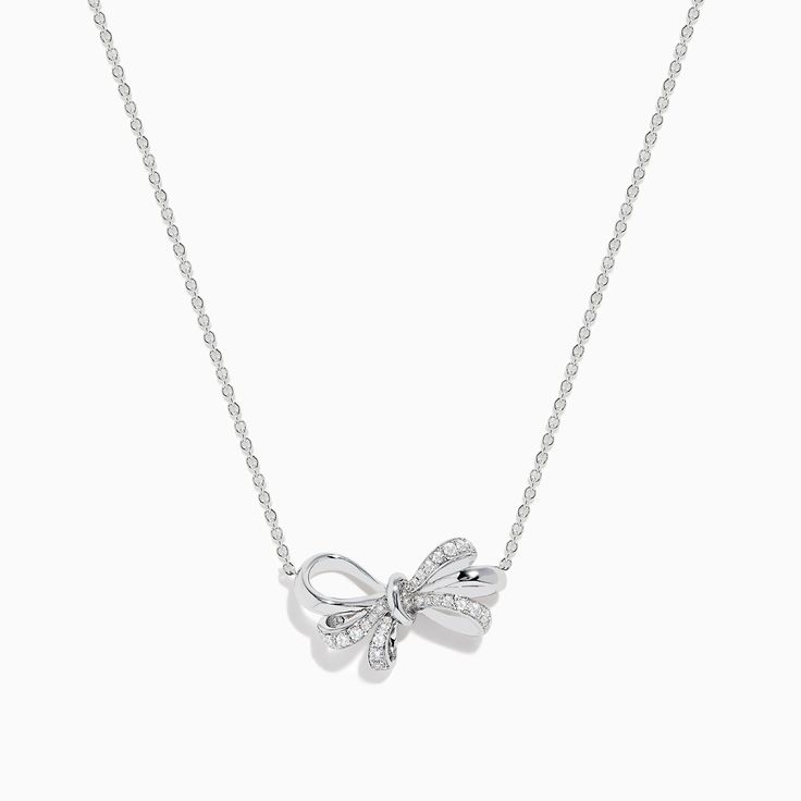 Effy 925 Sterling Silver Diamond Bow Necklace Shop Board, Butterfly Jewellery, Pinterest Shop, Dream Bags, Diamond Bows, Bow Necklace, Effy Jewelry, Butterfly Jewelry, Jewelry Stand