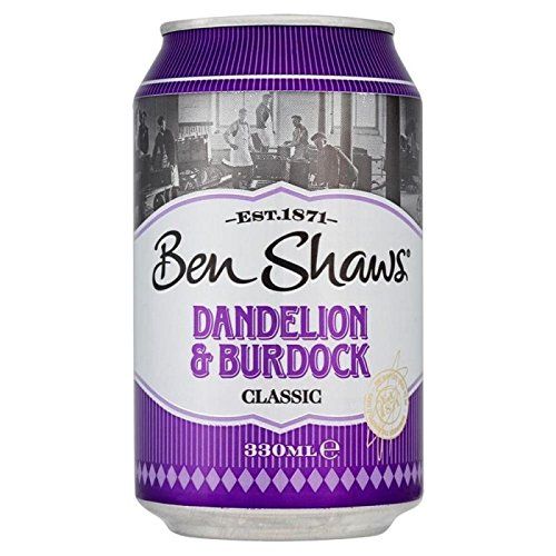 a can of dandelion and burdock on a white background