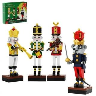 three nutcracker figurines are standing next to each other