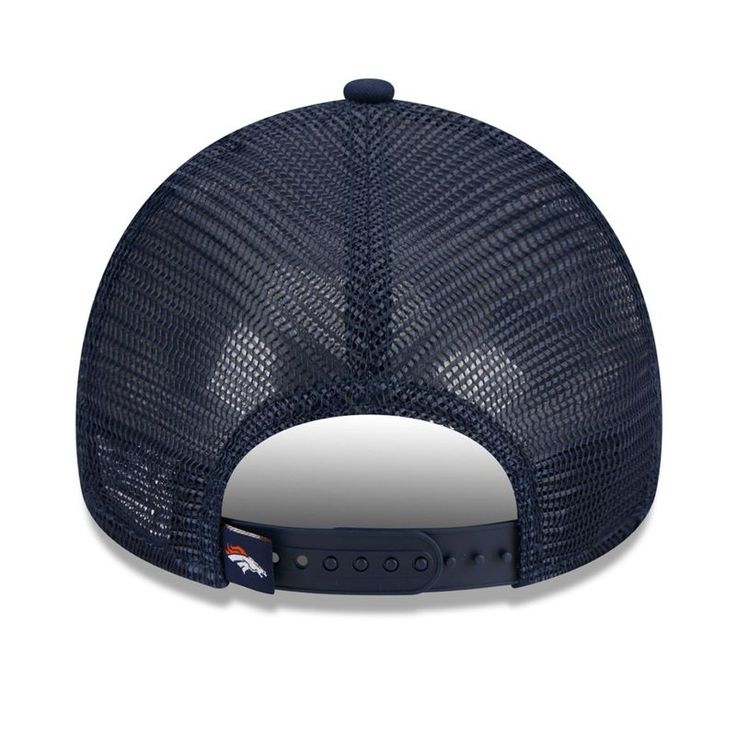 Top off any look with this Denver Broncos McGee 9FORTY hat from New Era. It features a three-letter code on the front panel with a rope running across the visor for a dash of detail. The mesh panels and snap closure finish this fun Denver Broncos trucker hat.Top off any look with this Denver Broncos McGee 9FORTY hat from New Era. It features a three-letter code on the front panel with a rope running across the visor for a dash of detail. The mesh panels and snap closure finish this fun Denver Broncos trucker hat.Wipe clean with a damp clothStructured fitOfficially licensedMid CrownSnap ClosureCurved billMaterial: 100% PolyesterDecorative rope across visorBrand: New EraImportedOne size fits mostSolid front panelWoven clip tagMesh mid and rear panelScreen print graphics Color: Navy. Gender: Navy Spring Cap, Casual Navy Hats For Sports Events, Blue Sports Hat With Short Brim, Blue Short Brim Sports Hat, Navy Sports Hat For Summer, Blue Summer Sports Event Hats, Nfl Gear, Denver Broncos, Mesh Panel