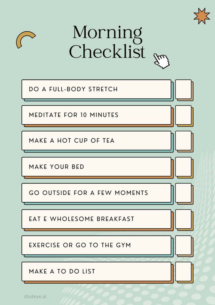 the morning checklist is shown in this image