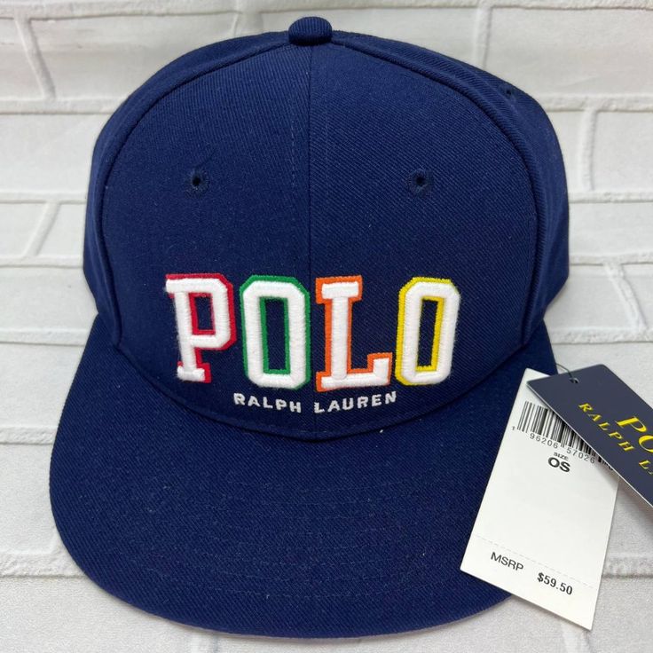 Polo Ralph Lauren Embroidered Logo Hat Snapback Cap Blue New Men Navy Snapback Hat With Embroidered Logo, Navy Hat With Embroidered Logo And Flat Brim, Blue Fitted Hat With Embroidered Logo And Curved Brim, Navy Flat Brim Hat With Embroidered Logo, Blue Baseball Cap With Logo Patch And Flat Brim, Blue Baseball Cap With Curved Brim And Embroidered Logo, Navy Baseball Cap With Embroidered Logo, Blue Flat Brim Baseball Cap With Logo Patch, Blue Snapback Hat With Logo For Baseball Season