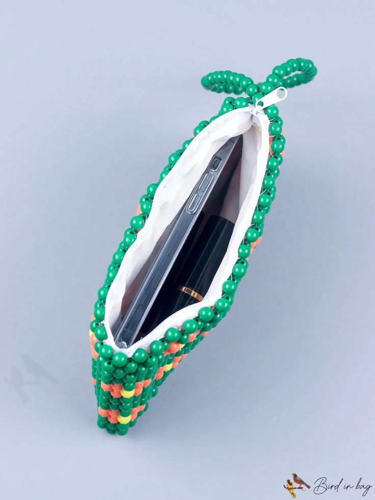 BirdinBag - Chic Mini Beaded Square Bag with Floral Pattern for Fashionable Style Green Beaded Rectangular Bag, Handheld Beaded Bags For Vacation, Trendy Green Beaded Bag, Everyday Beaded Pouch Bag, Everyday Rectangular Shoulder Bag With Colorful Beads, Green Beaded Bag For Summer, Green Beaded Pouch Shoulder Bag, Green Beaded Bags For Daily Use, Summer Green Beaded Bag