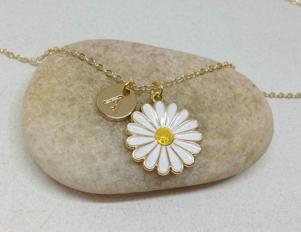 White Daisy Necklace Cute Flower Necklace With Flower Charm, Dainty White Necklace For Best Friend Gift, Personalized White Charm Necklaces For Best Friend Gift, Personalized White Charm Necklace For Best Friend Gift, White Flower Pendant Jewelry With Flower Decoration, White Flower Pendant Jewelry With Floral Decoration, Personalized White Necklaces For Best Friend Gift, Personalized White Necklace For Best Friend Gift, Cute Personalized Flower Jewelry