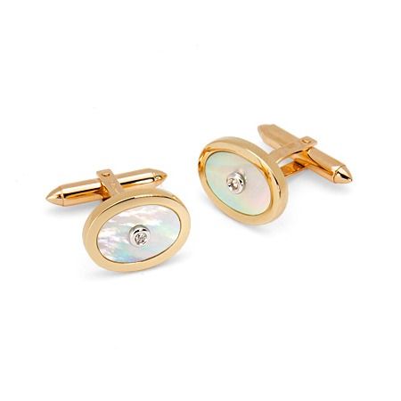 Round Mother of Pearl Cufflinks Gemset with Brilliant Cut Diamonds in 9ct Yellow Gold from Aspinal of London Luxury Classic Round Cufflinks, Luxury Adjustable Gold Cufflinks, Luxury Oval Earrings For Formal Occasions, Classic Diamond Jewelry With Shiny Finish, Luxury Formal Earrings With Timeless Design, Luxury Timeless Design Earrings For Formal Occasions, Luxury Formal Jewelry With Polished Finish, Timeless Gold Jewelry For Formal Occasions, Luxury Polished Finish Jewelry For Formal Occasions