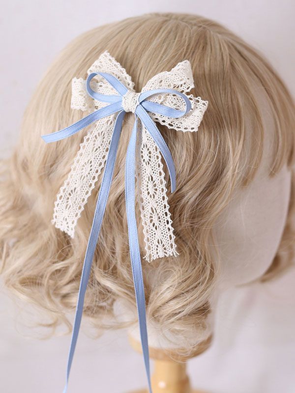 Hair Bows Diy Ribbon, Simpul Pita, Diy Hair Accessories Ribbon, Buat Pita, Bows Diy Ribbon, Lace Hair, Lace Bows, Diy Ribbon, Sweet Lolita