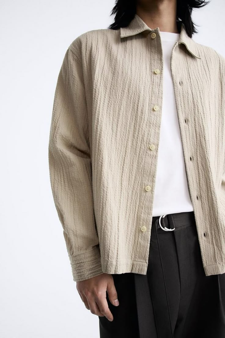 Men's Shirts | ZARA India Linen Jacket Men, Stylish Men Outfits, Zara Man Shirts, Zara Spain, Seersucker Shirt, Pattern Cardigan, Jacquard Shirt, Stylish Men Casual, Tops For Men