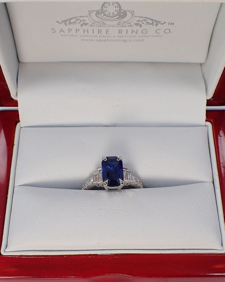 GIA Certified 2..64 Ct Platinum Ceylon Sapphire Ring Emerald - Etsy Rectangular Sapphire Ring With Accent Stones, Emerald Cut Tanzanite Sapphire Ring, Rectangular Lab-created Sapphire Ring For Anniversary, Anniversary Rectangular Lab-created Sapphire Ring, Rectangular Sapphire Anniversary Ring, Luxury Emerald Cut Sapphire Ring, Sapphire Ring With Emerald Cut And Prong Setting, Classic Rectangular Lab-created Sapphire Ring, Formal Emerald Cut Sapphire Ring