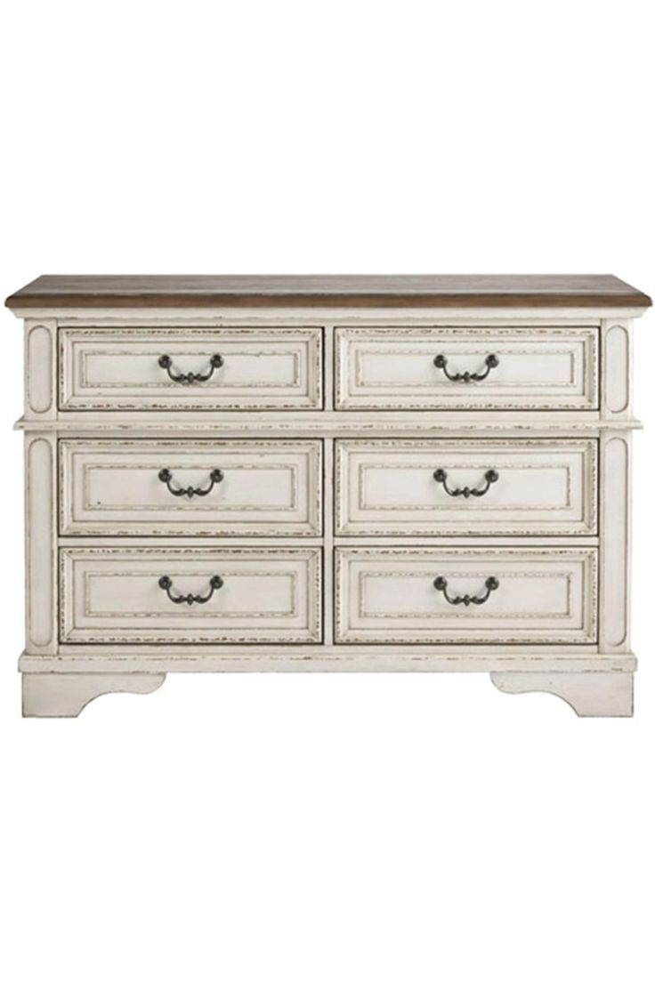 an antique white dresser with drawers and drawers on it's sides, against a white background