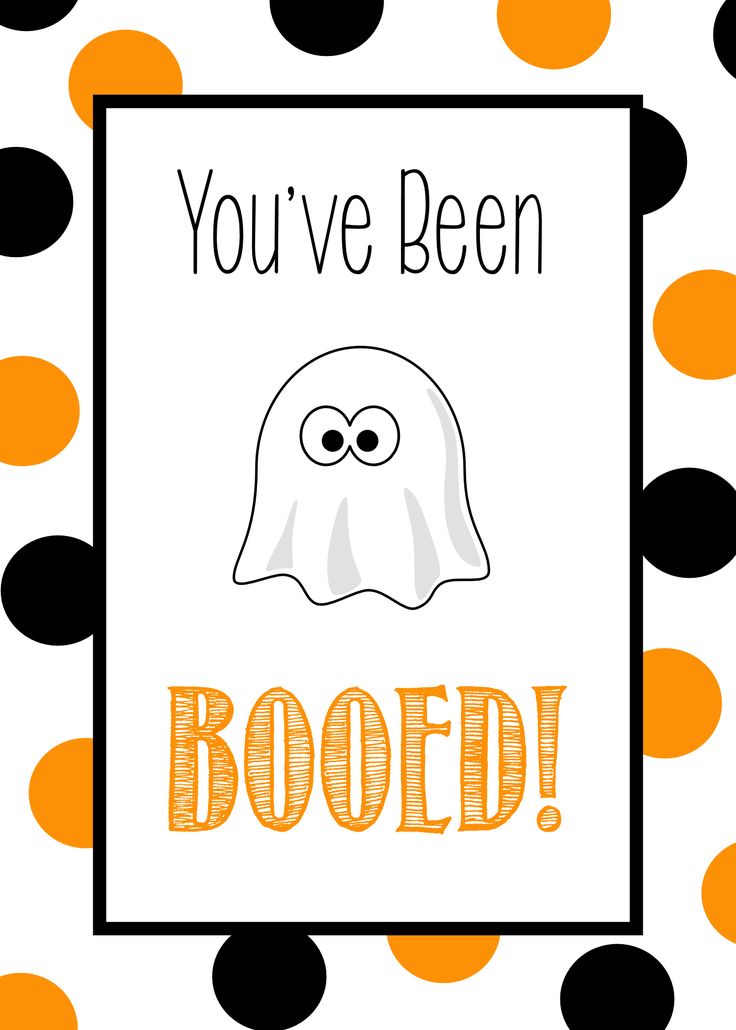 a halloween card that says you've been booed with a ghost on it