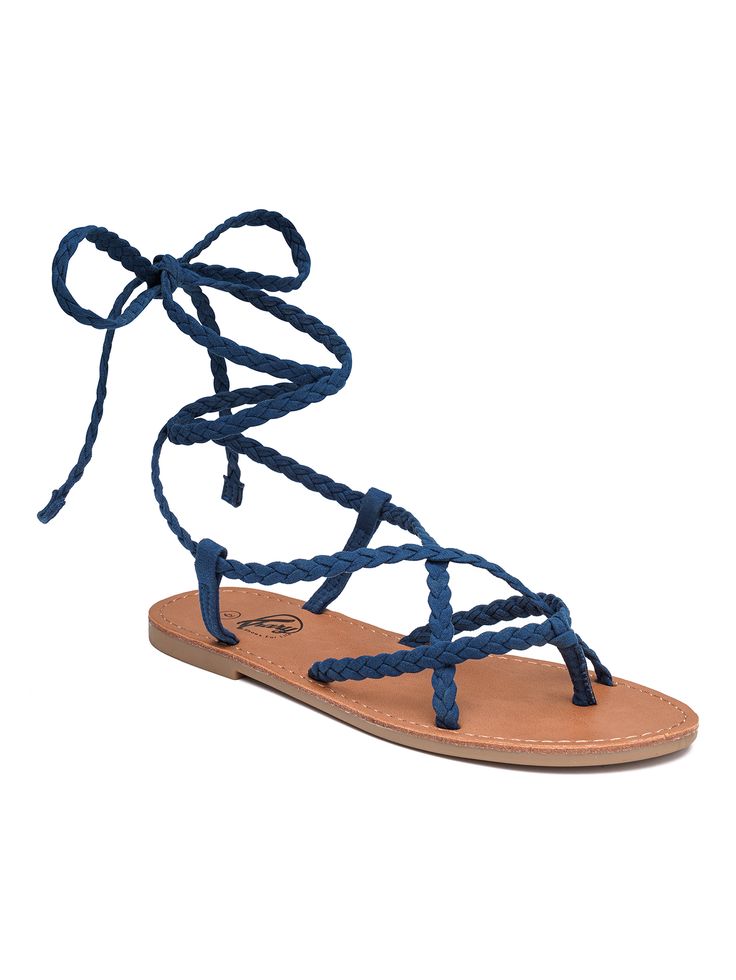 Azul  Collar     Embellished Strappy Synthetic Slingback Sandals For Beach, Summer Beach Lace-up Sandals With Ankle Strap, Summer Synthetic Strappy Lace-up Sandals, Strappy Synthetic Slingback Sandals For Vacation, Synthetic Strappy Slingback Sandals For Vacation, Summer Lace-up Open Toe Sandals For Beach Season, Adjustable Flat Heel T-strap Sandals For Summer, Flat T-strap Sandals For Beach Vacation, Adjustable T-strap Sandals With Flat Heel For Vacation