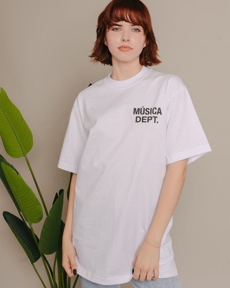 Our Heavyweight shirt is a 7.5oz classic boxy relaxed fit. We recommend sizing up if you prefer an oversized fit. TOTC Woven Label 100% pre-shrunk 16 Singles 245-255 GSM 100% cotton 3.5% lycra mock neck ribbing Heavy knitting CHECK OUT THE REST OF THE MUSIC DEPT. Oversized Cotton T-shirt With Logo, Boxy Fit Cotton T-shirt With Screen Print, Boxy Cotton Tops With Letter Print, Boxy Fit Cotton Tops With Letter Print, Cotton Boxy Fit Top With Letter Print, Cotton Tops With Boxy Fit And Letter Print, Classic Cotton Shirt With Letter Print, Oversized Classic Summer T-shirt, Classic Oversized Summer T-shirt