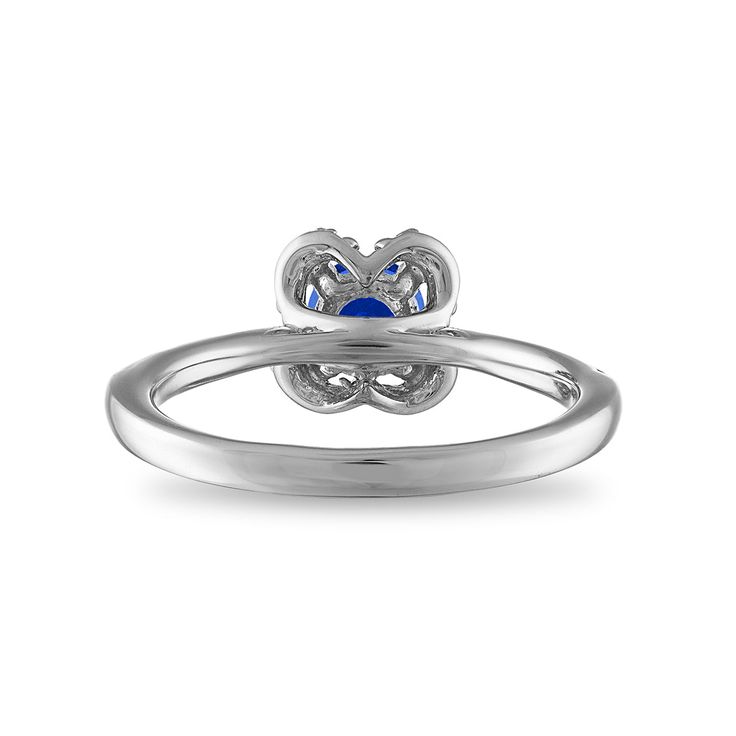 5MM Round Sapphire and White Sapphire Birthstone Flower Halo Ring in Sterling SilverBirthstones are gems that are associated with a birth month and each stone has a unique meaning and significance. Since ancient times it has been widely believed that wearing your gemstone birthstone is a symbol of wellness and good fortune. Elegant White Gold Flower Ring With Birthstone, Diamond Flower Ring With Birthstone For Anniversary, Fine Jewelry White Gold Gemstone Flower Ring, Elegant Birthstone Cluster Rings, White Gold Gemstone Promise Ring, Elegant Cluster Birthstone Jewelry, Elegant Cluster Birthstone Rings, Elegant Diamond Flower Ring With Birthstone, Elegant Promise Flower Ring With Birthstone