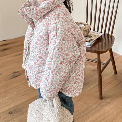 Get ready for winter with our Girls Floral Printed Cotton-Padded Jacket! 🌸❄️ Made from soft and cozy cotton, this jacket is perfect for keeping your little one warm during the colder months. The floral pattern adds a playful touch, while the turn-down collar and zipper closure provide a secure fit. With a regular clothing length and regular sleeve style, this jacket is designed for comfort and practicality. Available for girls aged 1-6 years, our jacket is true to size and crafted with high-qua Fleece Patterns, 3rd Baby, 2nd Baby, Baby Skin, Baby Grows, Cotton Pads, Girls Jacket, Padded Jacket, Our Girl