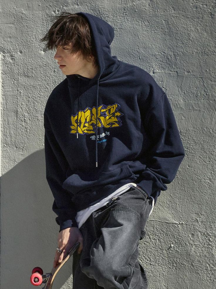 Ideal for daily wear, this casual hoodie features vintage and street mood with new graffiti style logo artwork print. It's made from bio-washed high-density durable cotton-blend terry.- Drawstring hooded neck- Graphic print at chest- Front kangaroo pocket- Drop shoulder- Ribbed cuffs and hem- Point logo label at side- Relaxed fit- Unisex wear- Minimized shrinkage and distortion Sporty Streetwear Hoodie With Screen Print, Sporty Hoodie With Screen Print For Streetwear, Relaxed Fit Hoodie With Screen Print For Streetwear, Relaxed Fit Screen Print Hoodie For Streetwear, Blue Logo Print Hoodie For Streetwear, Cotton Hoodie With Screen Print For Streetwear, Urban Oversized Hoodie With Logo Print, Oversized Urban Hoodie With Logo Print, Oversized Logo Print Hoodie For Streetwear