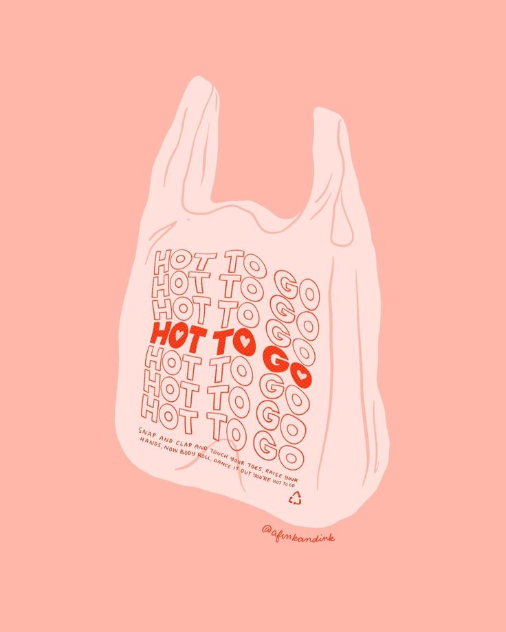 a bag with the words hot to go printed on it